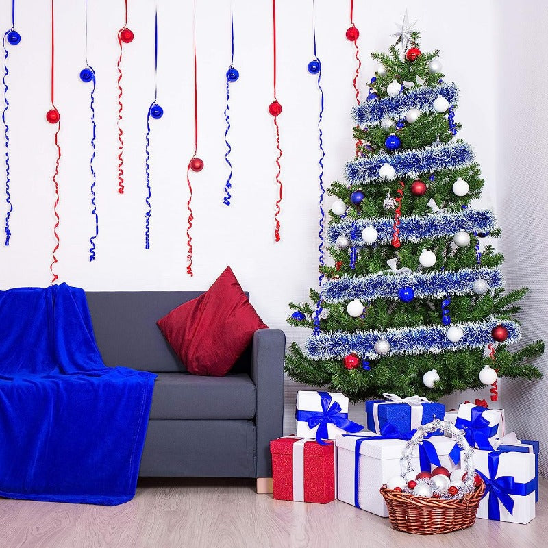 3pcs of 6.1m Christmas tinsel garland for indoor and outdoor decorations.