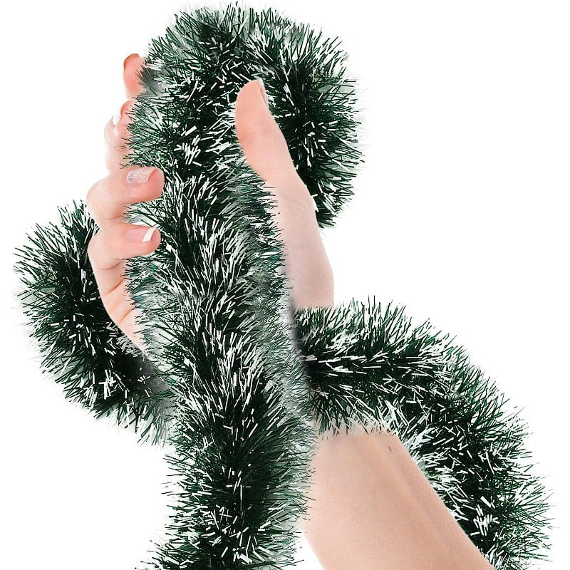 3pcs of 6.1m Christmas tinsel garland for indoor and outdoor decorations.