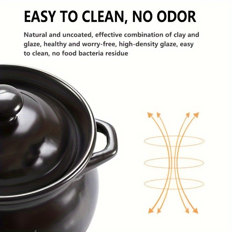 High Quality Ceramic Stew Pot - Gas Stove Safe - Perfect for Stews, Porridges, and Soups - Durable, Non-Stick, Easy to Clean - Your Kitchen's Best Companion