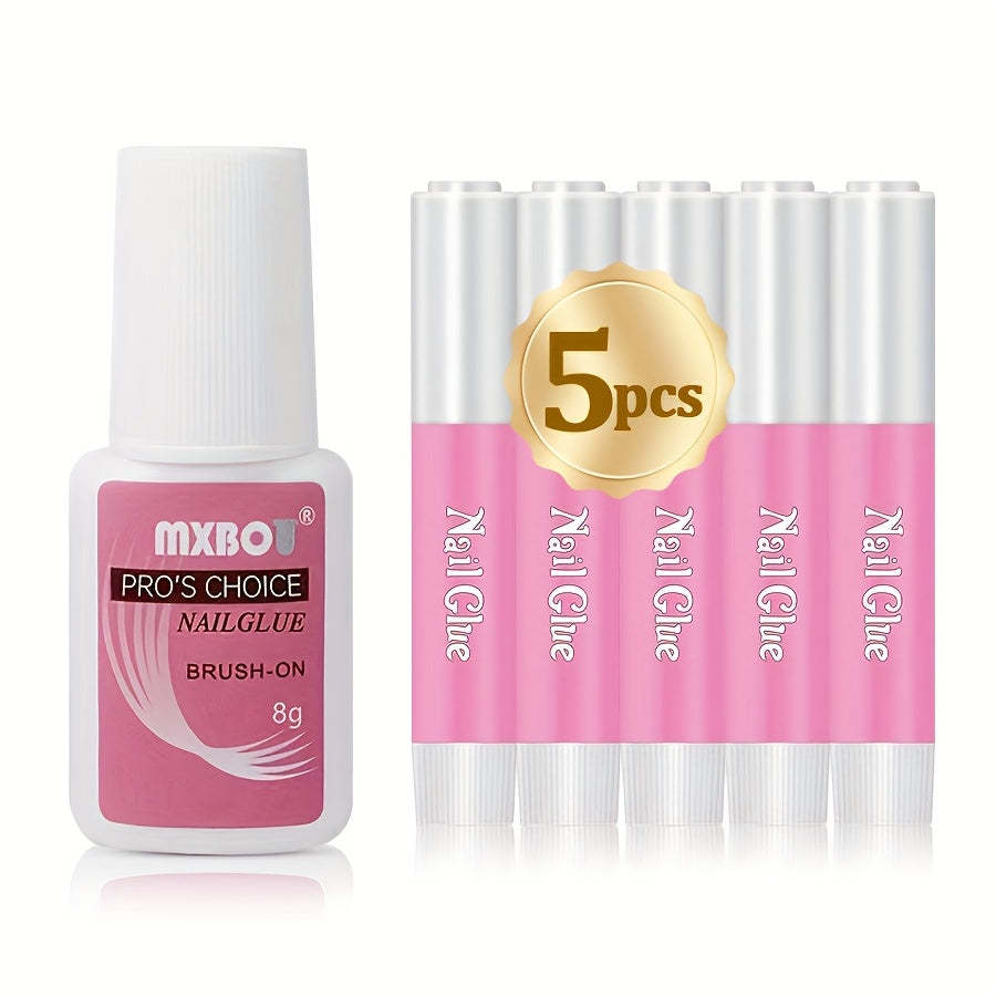 8g Clear Gel Nail Glue - Strong, Waterproof, Formaldehyde-Free for Press-Ons & Acrylic Nails, Easy to Apply