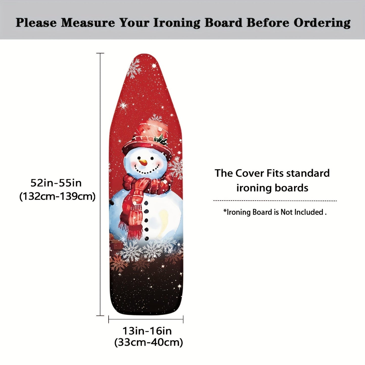 Set the holiday mood in your home with this 1-piece Christmas-themed ironing board cover set. The elastic fabric replacement cover fits standard size ironing boards and features a festive design to bring some cheer to your holiday decorating. Keep your