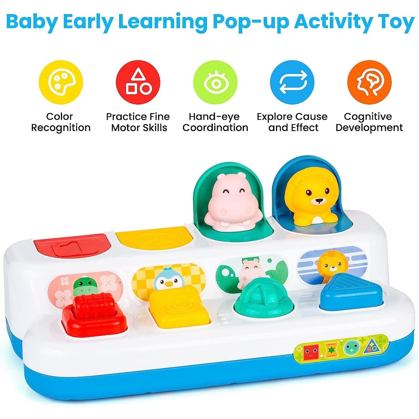 Enhance your baby's growth and learning with this interactive pop-up sensory toy featuring adorable animal characters! Perfect for Christmas, Halloween, Thanksgiving, Easter, or any gift-giving occasion.