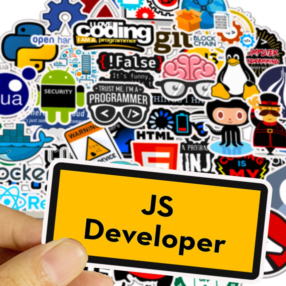 50 Java programmer PVC stickers for DIY on various surfaces.