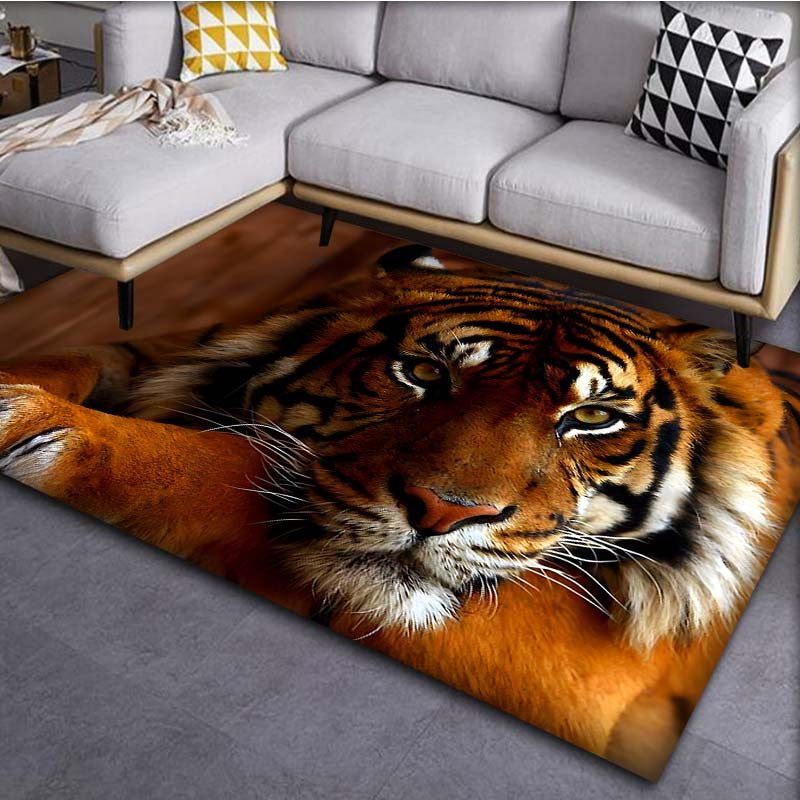 3D Non-Slip Tiger Print Doormat - Easy to Clean, Lightweight Rug Perfect for Living Room, Bedroom, or Office - Offered in 3 Different Sizes