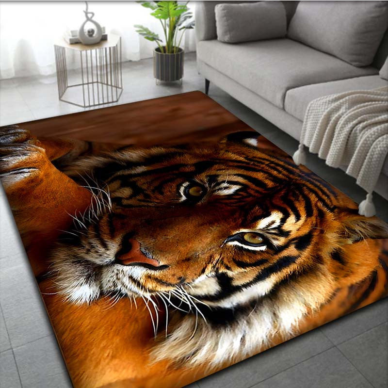 3D Non-Slip Tiger Print Doormat - Easy to Clean, Lightweight Rug Perfect for Living Room, Bedroom, or Office - Offered in 3 Different Sizes