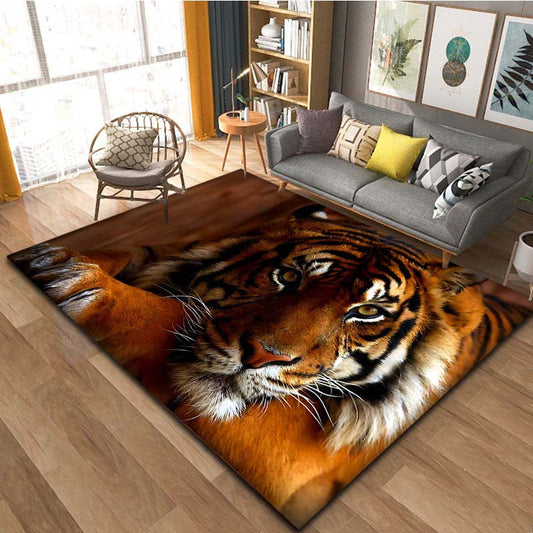 3D Non-Slip Tiger Print Doormat - Easy to Clean, Lightweight Rug Perfect for Living Room, Bedroom, or Office - Offered in 3 Different Sizes