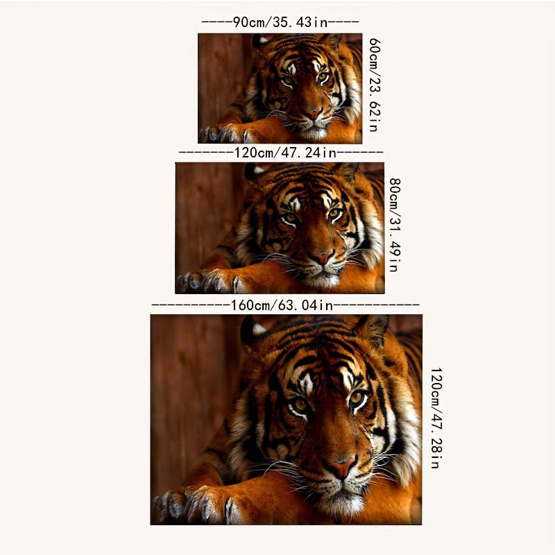 3D Non-Slip Tiger Print Doormat - Easy to Clean, Lightweight Rug Perfect for Living Room, Bedroom, or Office - Offered in 3 Different Sizes