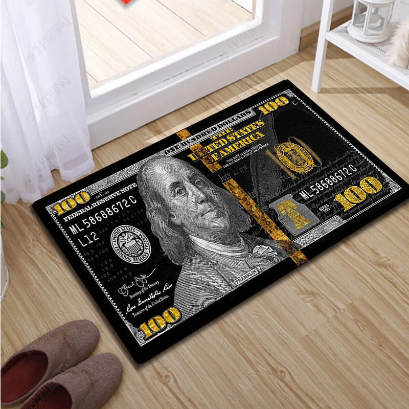 Add a touch of luxury with the Fortune Realistic $100 Bill Design Bathroom Carpet - Soft, Non-Slip, Waterproof & Wrinkle-Resistant, available in Multiple Sizes for any area in your Home. Made with High-Quality Polyester, this Machine Washable Mat is