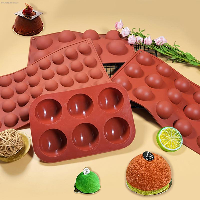 One piece of Hemisphere Chocolate Mold, 3D Silicone Mold for Round Candy and Pudding, Baking Tools, Kitchen Gadgets, and Accessories.