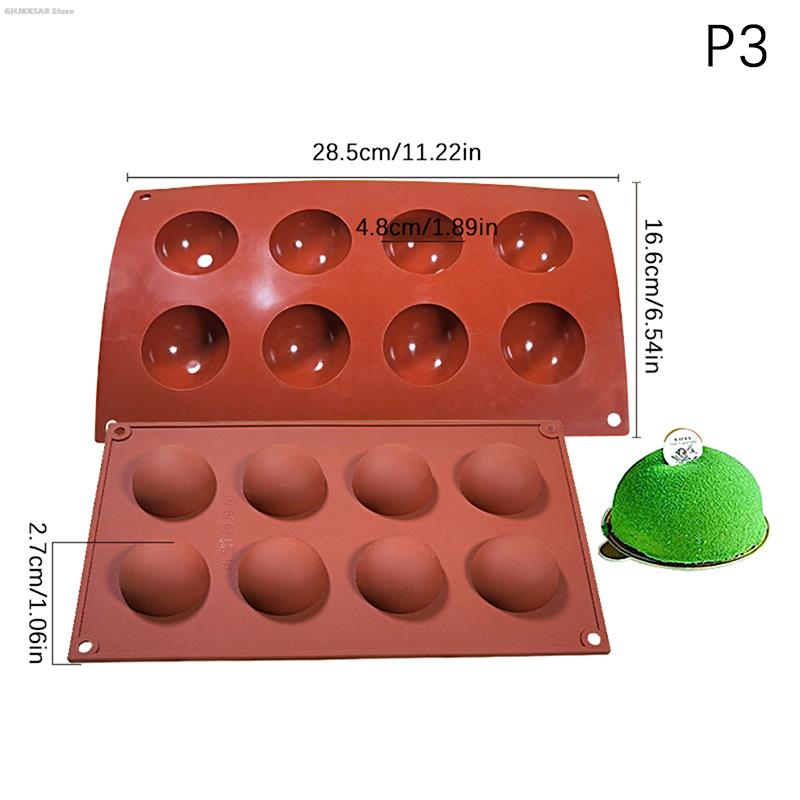 One piece of Hemisphere Chocolate Mold, 3D Silicone Mold for Round Candy and Pudding, Baking Tools, Kitchen Gadgets, and Accessories.