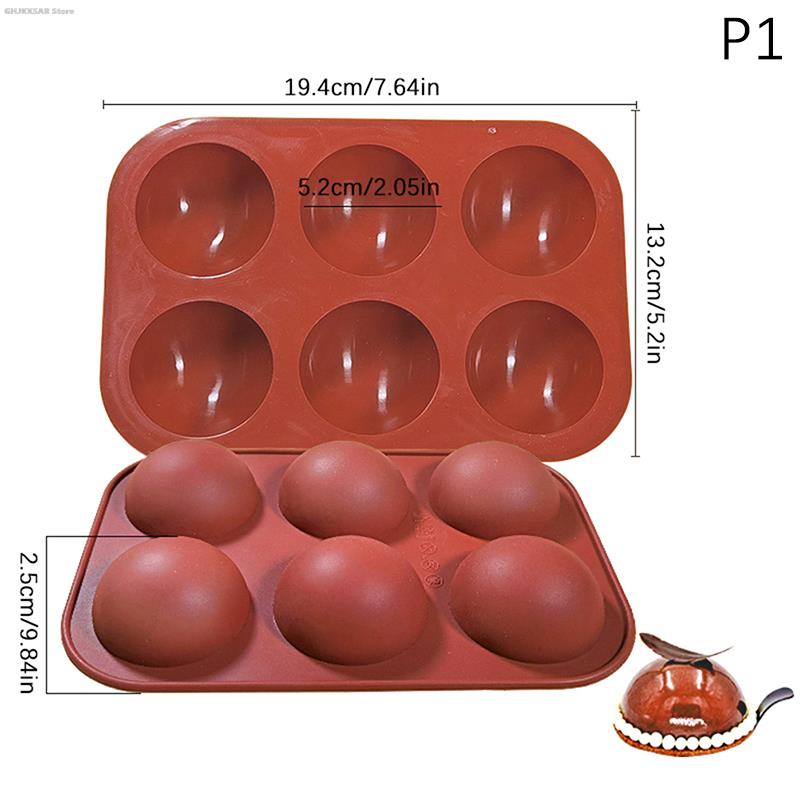 One piece of Hemisphere Chocolate Mold, 3D Silicone Mold for Round Candy and Pudding, Baking Tools, Kitchen Gadgets, and Accessories.