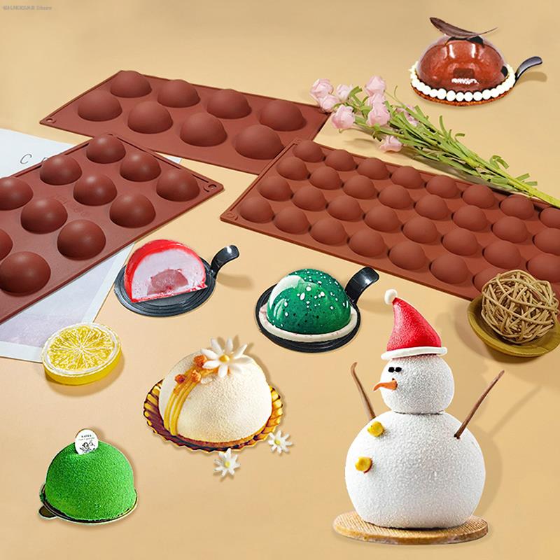 One piece of Hemisphere Chocolate Mold, 3D Silicone Mold for Round Candy and Pudding, Baking Tools, Kitchen Gadgets, and Accessories.