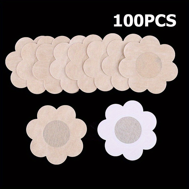 100 Disposable Nipple Covers for Women, Invisible and Self-Adhesive.