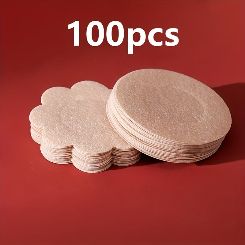 100 Disposable Nipple Covers for Women, Invisible and Self-Adhesive.