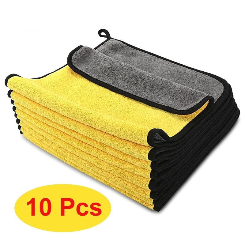 3 to 10 pieces of extra soft microfiber towels for car washing, cleaning, and drying. These cloths are gentle on surfaces and will not scratch. Can also be used as rags for home and kitchen tasks, such as dishwashing. Each towel measures 30*30cm