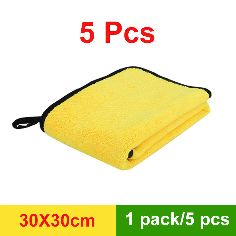 3 to 10 pieces of extra soft microfiber towels for car washing, cleaning, and drying. These cloths are gentle on surfaces and will not scratch. Can also be used as rags for home and kitchen tasks, such as dishwashing. Each towel measures 30*30cm