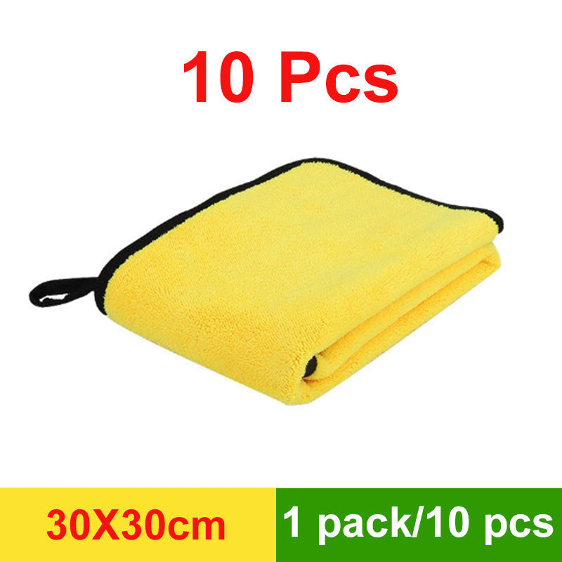 3 to 10 pieces of extra soft microfiber towels for car washing, cleaning, and drying. These cloths are gentle on surfaces and will not scratch. Can also be used as rags for home and kitchen tasks, such as dishwashing. Each towel measures 30*30cm