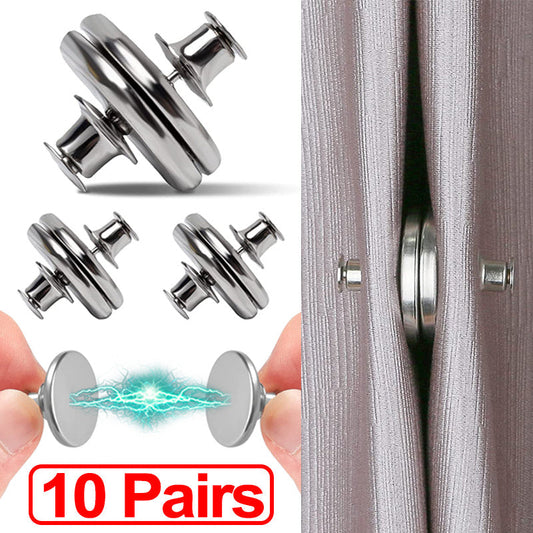 Metal Magnet Holders for Window Screens & Drapes - Available in 1, 5, or 10 Pairs, Magnetic Clips for Easy Curtain Closure, Easily Detachable and Lightproof.