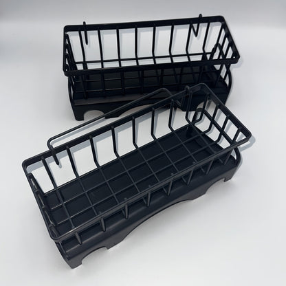 Our durable, multifunctional plastic kitchen sink storage box is designed to efficiently store household cleaning tools, with a built-in dishcloth holder and sponge drain. No power is required for this convenient storage rack, suitable for organizing