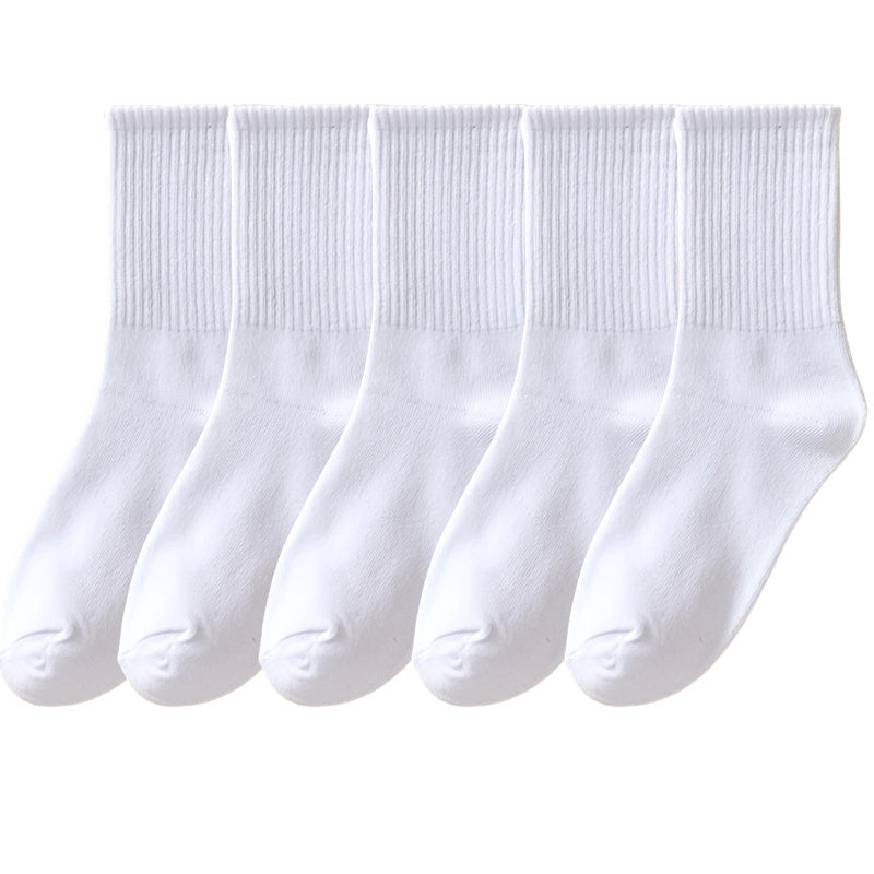 10 pairs of plain color unisex casual socks for autumn/winter. High stockings for women and men.