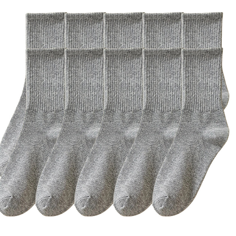 10 pairs of plain color unisex casual socks for autumn/winter. High stockings for women and men.