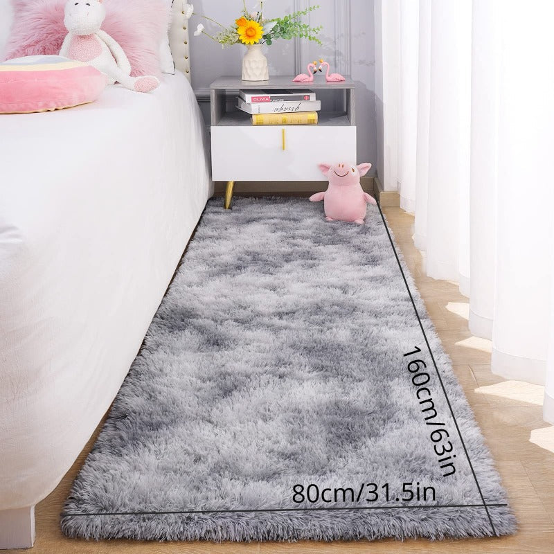 Luxurious 1PC Grey Ultra-Soft Tie-Dye Plush Carpet - Perfect for Living and Bedroom - Absorbs Water, Stain-Resistant, and Non-Slip - Ideal Home Décor Area Rug