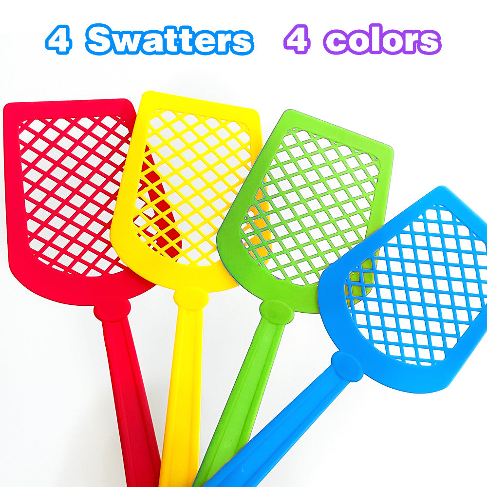 Double-sided write & wipe flash cards with 4 fly swatter toys for vocabulary building and Fry words practice in kindergarten classrooms.