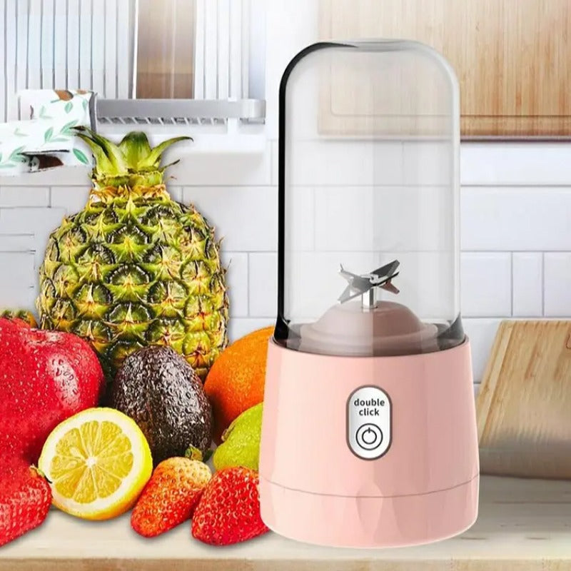 Portable Electric Juicer Cup with 400ml Capacity, Multifunctional Fruit Bottle and Orange Juicer Machine. Mini Table Blender that is USB Rechargeable with Juicer Accessories included.