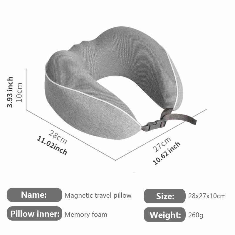 Подушка для путешествий из мемори-фома с удобным, дышащим чехлом - идеально подходит для путешествий на самолете, в автомобиле, в офисе, для короткого сна и ночного сна - можно стирать в машине.