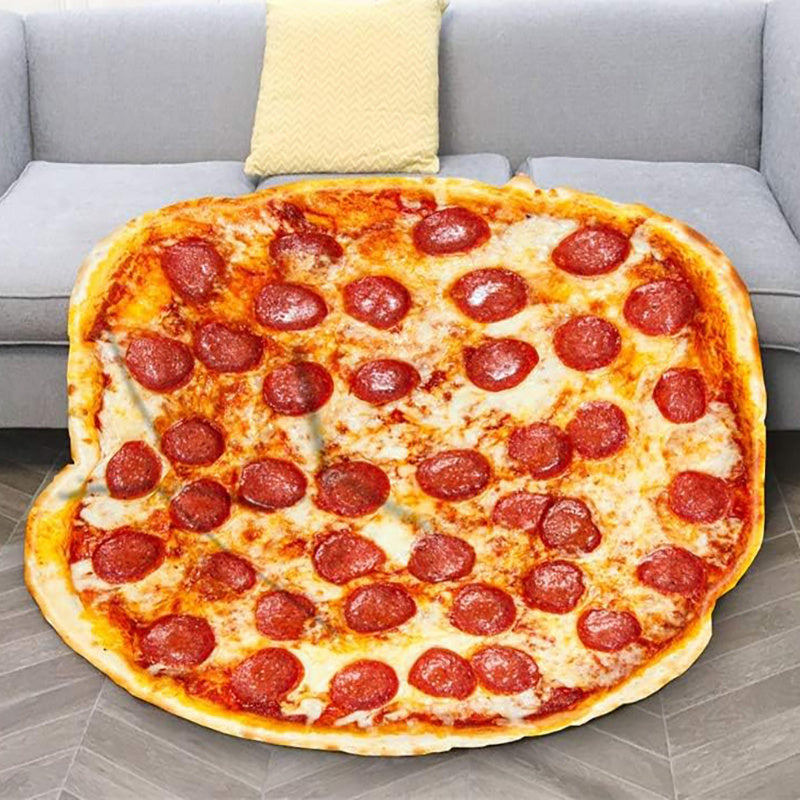 Enjoy the delicious comfort of our 1-piece Ham Pizza Print Blanket, a fun and cozy round flannel blanket. Perfect for snuggling up on the couch, sofa, or bed, or taking on camping trips or travels. This soft and warm throw blanket is a versatile gift for