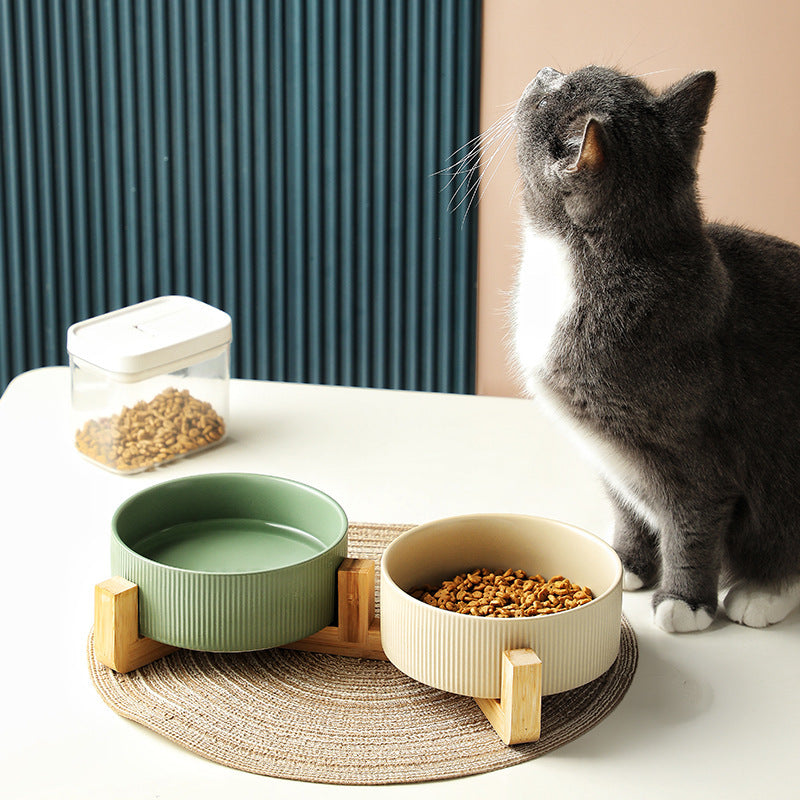 Elegant ceramic pet bowl for dogs & cats - non-slip, easy to clean feeding and water dish