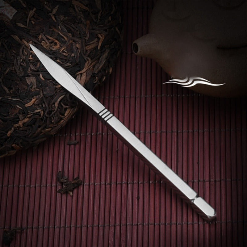 Home tearoom or store must-have: Exquisite stainless steel tea needle and cutter for Puer tea ceremonies, a beautiful addition to tea accessories and crafts.