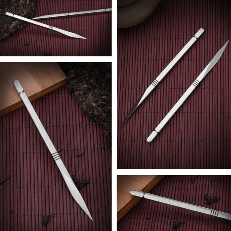 Home tearoom or store must-have: Exquisite stainless steel tea needle and cutter for Puer tea ceremonies, a beautiful addition to tea accessories and crafts.