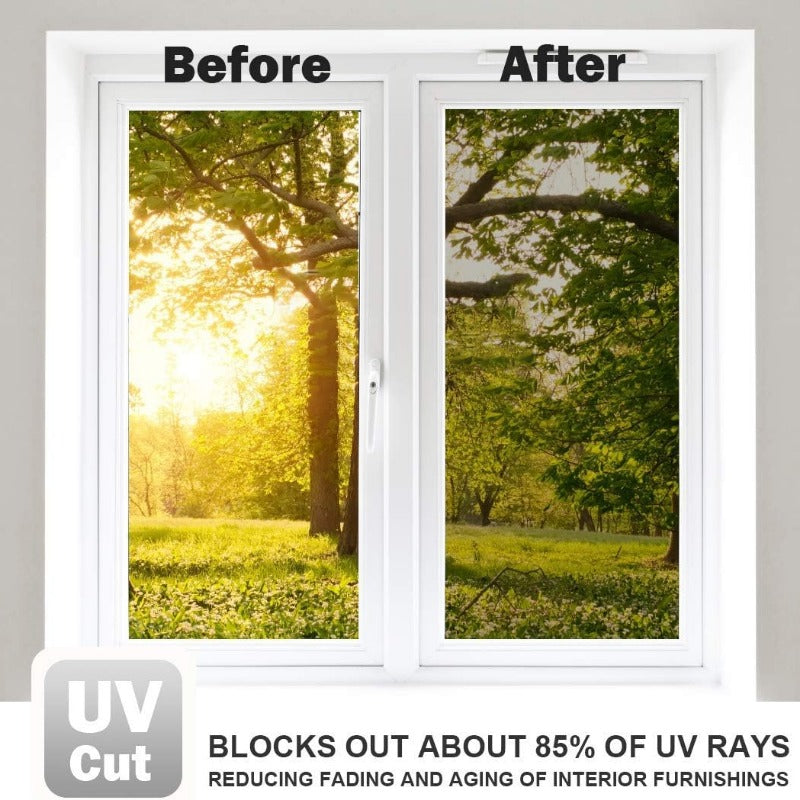 1 piece of One Way Mirror Window Film, suitable for both home and office use. Made with reflective vinyl for enhanced privacy and heat control. Dimensions: 39.37 x 15.7 inches.