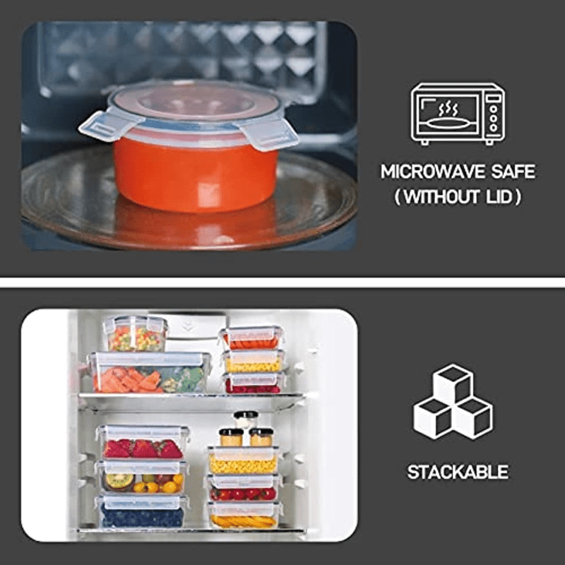 Plastic Food Storage Containers Set of 3 with Lids, Safe for Microwave, Dishwasher, and Refrigerator. Heat-resistant, 23oz - 118oz Capacity, BPA Free, Food Grade Material. Ideal for Fruit, Vegetables, and Leftovers. Perfect for Kitchen Organization.