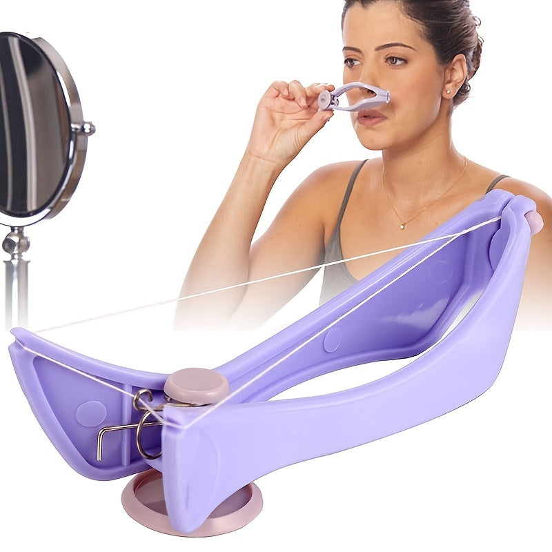 Purple Mini Facial Hair Remover for Women - Easy DIY tool with sliding mechanism for smooth, hair-free skin, compact and convenient for on-the-go grooming.