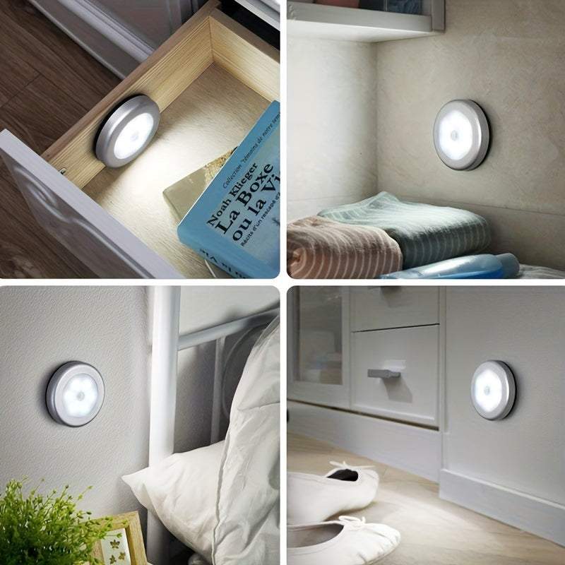 Motion Sensor Puck Lights in sets of 3, 6, 9, or 12, battery-powered LED lights for various areas of the home.