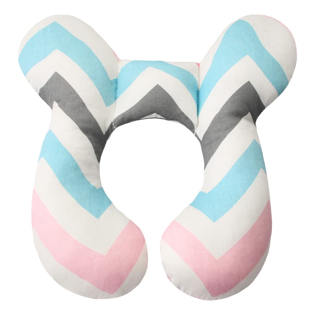 Bestselling Soft Polyester Neck Support Pillow for Kids - Lightweight Travel Pillow for Car Seat, Stroller, Unique Circle Design in White and Red, Kids Neck Pillows