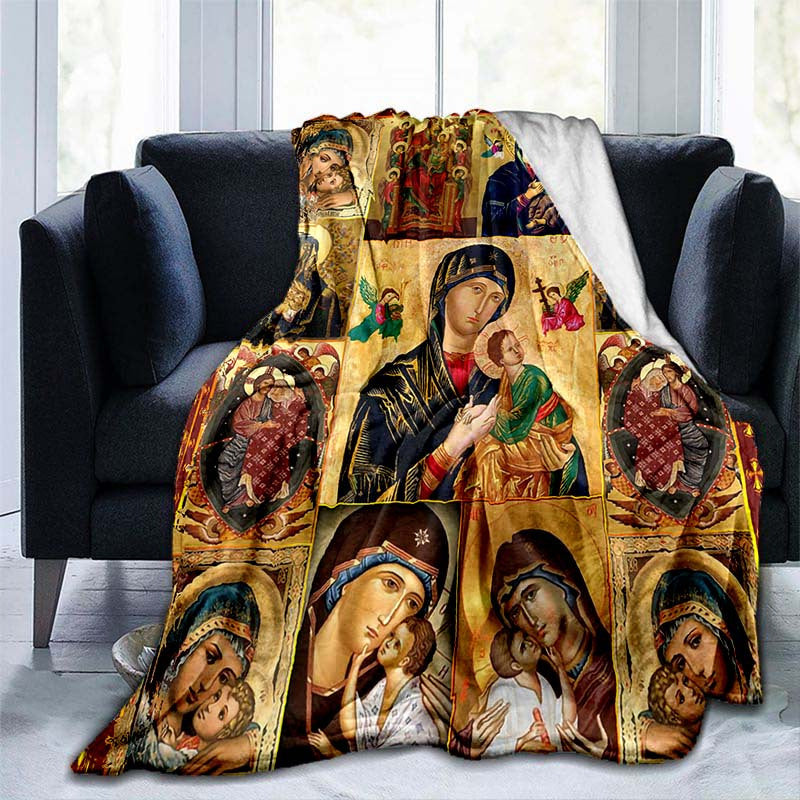 Soft and Warm Virgin Mary Blanket -  Lightweight Flannel Throw for Sofa, Bed, Travel, Camping, Living Room, Office, Couch, Chair, and Bed. Features Digital Printing Fleece Blanket with Soft and Cozy Flannel Fabric.