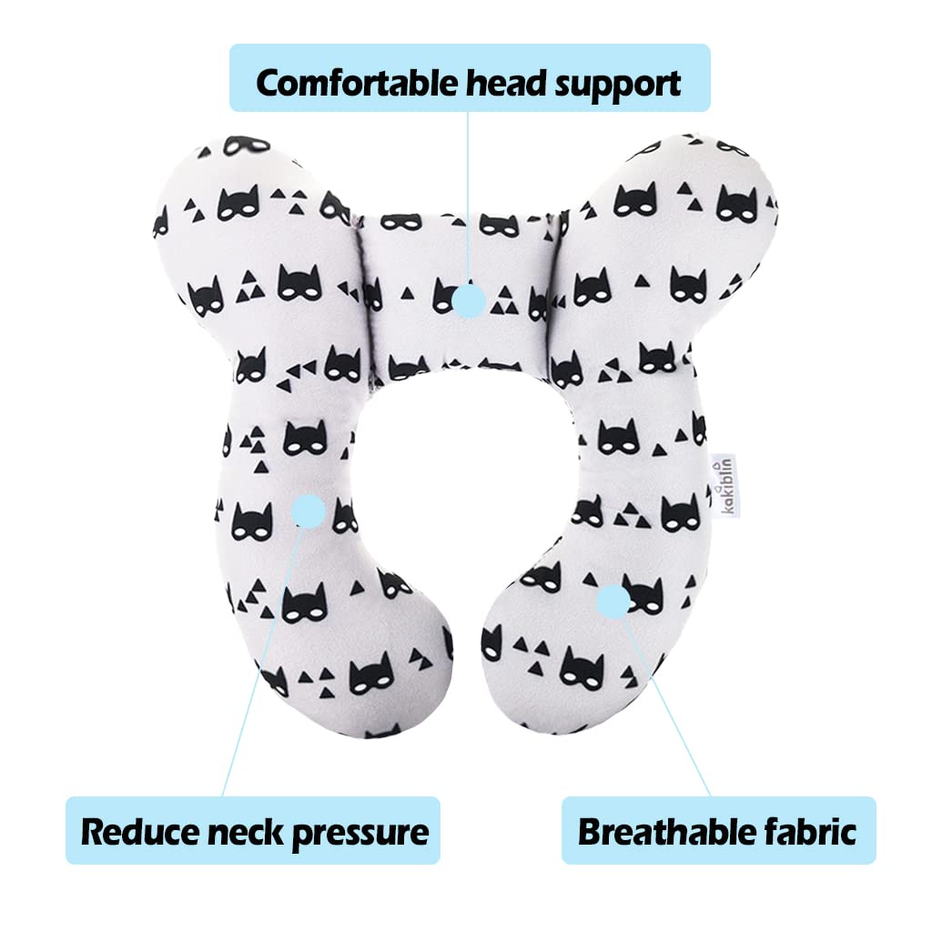 Upgrade your travel comfort with the Gray Fox Soft Youngsters Travel Pillow - Enhanced Neck Support for Car Seats & Strollers, Easy to Clean Machine Washable Polyester