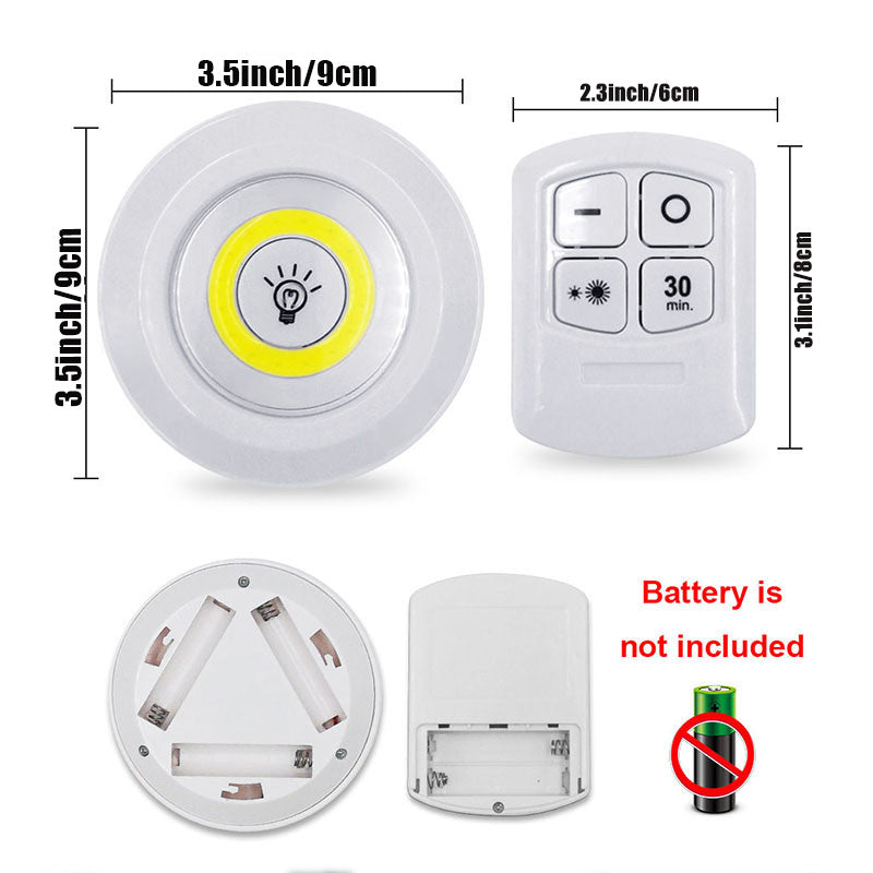 6pcs/3pcs Smart Wireless LED Under-Cabinet Lights COB Night Light With Remote Control - Ideal for Wardrobe, Kitchen, etc.