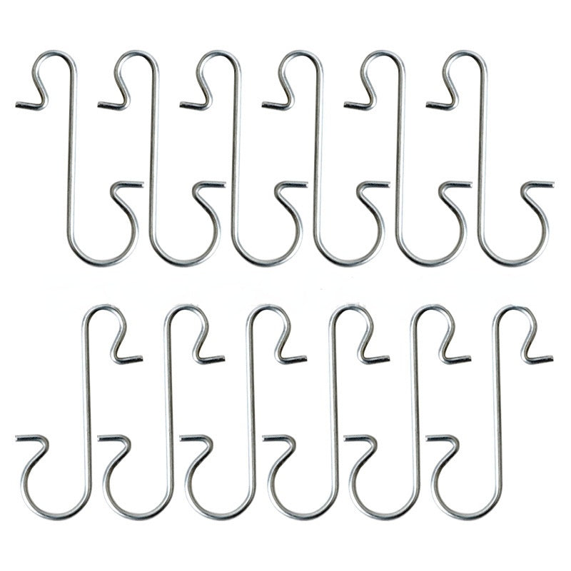 50 Christmas ornament S-shaped hooks for hanging decorations on a tree.