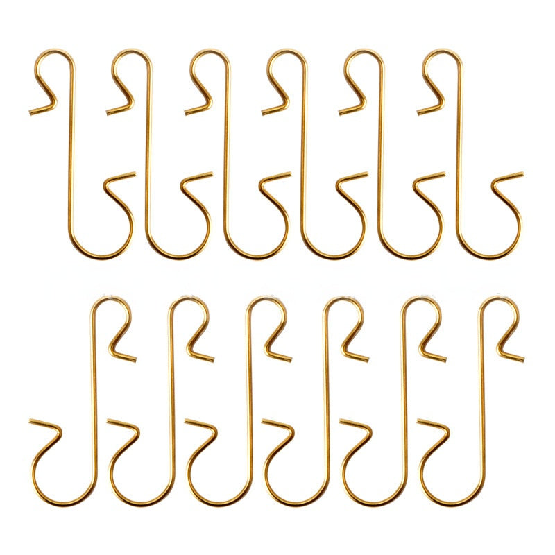 50 Christmas ornament S-shaped hooks for hanging decorations on a tree.