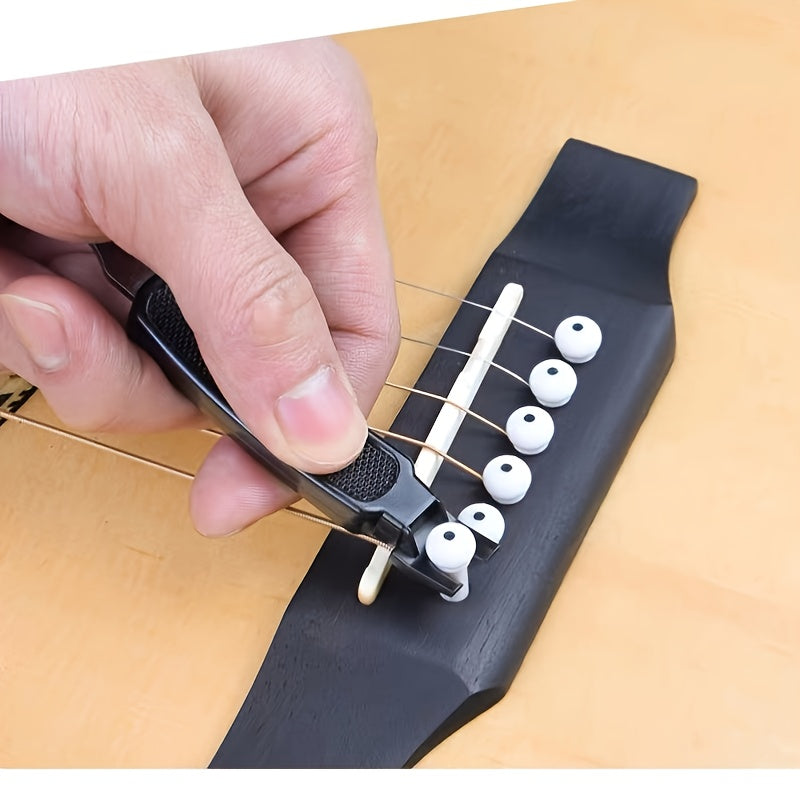 Stainless Steel Guitar Tool Kit with 3-in-1 functionality for folk guitarists. Durable multi-color design.