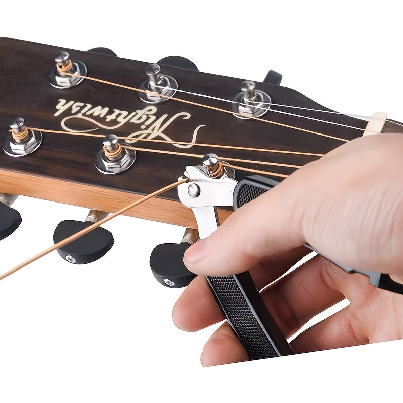 Stainless Steel Guitar Tool Kit with 3-in-1 functionality for folk guitarists. Durable multi-color design.