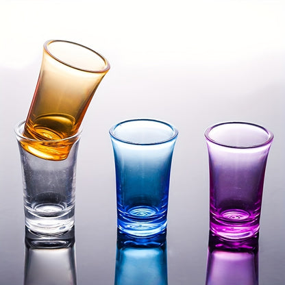 Set of 6 small acrylic shot glasses for bar, pub, club, restaurant, and home use. Ideal for liquor, spirits, and all drinks.