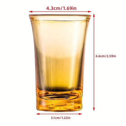 Set of 6 small acrylic shot glasses for bar, pub, club, restaurant, and home use. Ideal for liquor, spirits, and all drinks.