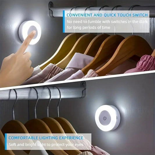 Touch Light Led Tap Light, Portable Wireless Under Cabinet Light with 3 Adjustable Colors - Perfect Dimmable Lighting for Bedroom, Kitchen, Counter, Stairway, Hallway - Ideal Christmas or Halloween Gift