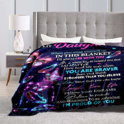 A purple envelope blanket for my daughter, this lightweight flannel throw is perfect for use on the sofa, bed, while traveling, camping, in the living room, office, on the couch, chair, and even in bed. With digital printing on soft and warm flannel