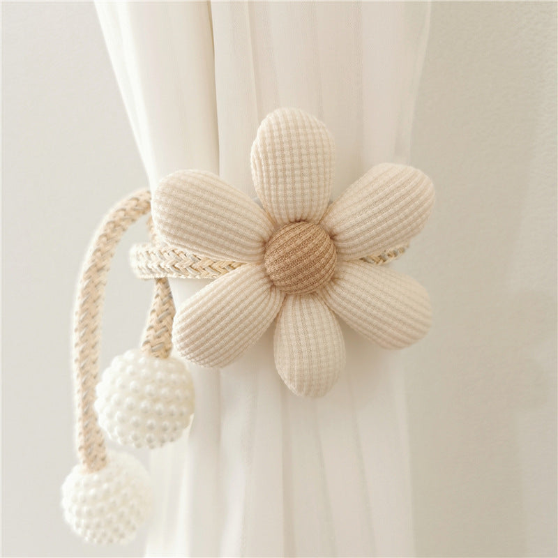 1 piece of Ins Style Adorable Three-Dimensional Flower Pearl Buckle Curtain Tie-back for Mosquito Net, Ribbon Lash Rope Decoration